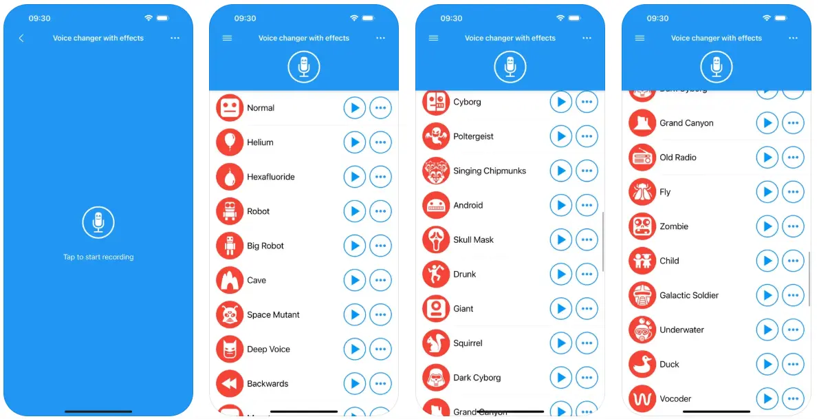 Voice change with effects