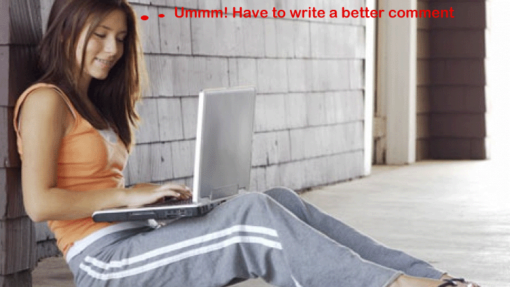 girl writing blog comment
