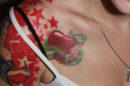 hot girl apple tattoo