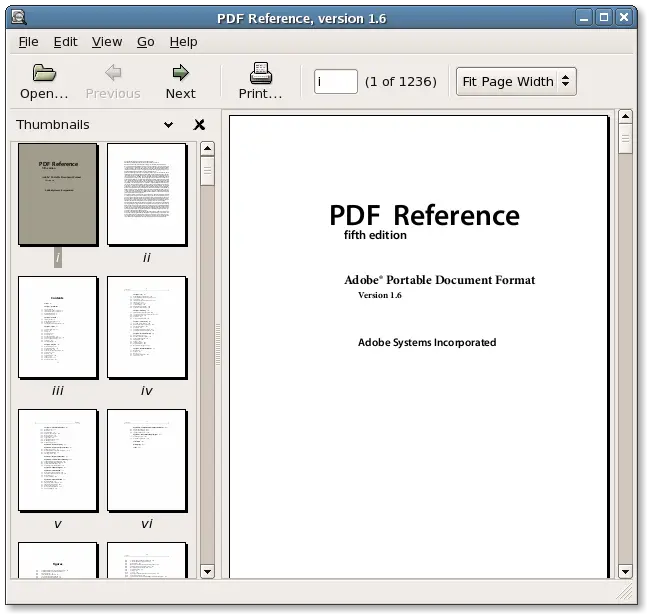 evince PDF reader