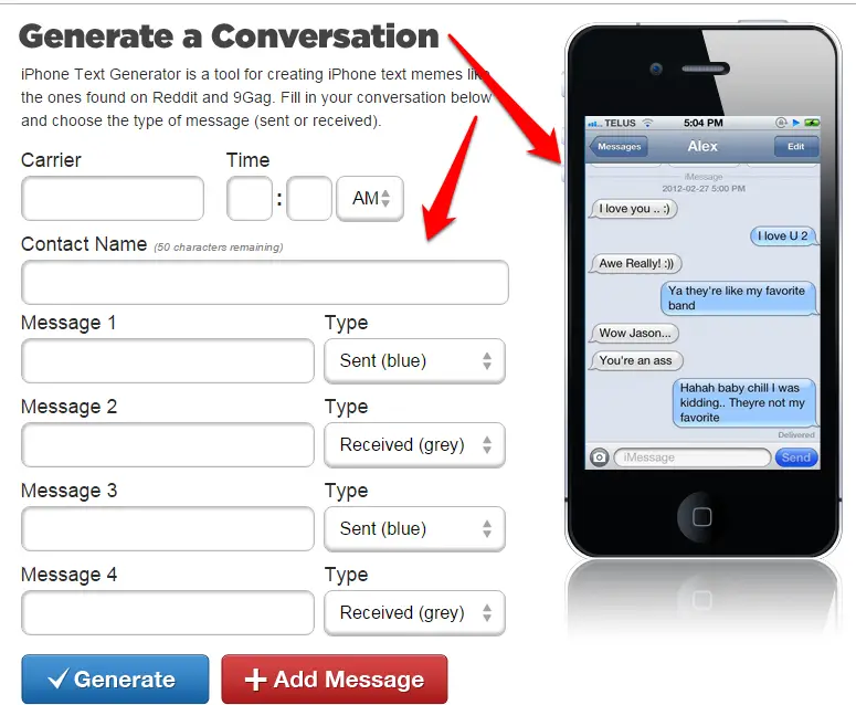 iphone fake text generator 6