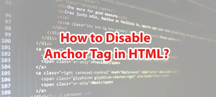 How to Disable Anchor Tag in HTML
