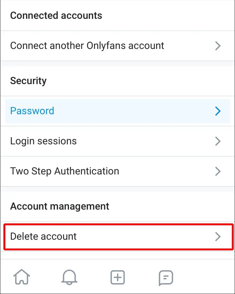 How to delete an onlyfans account