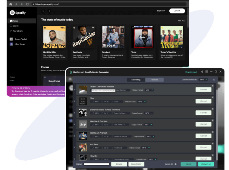 Integration of Spotify Web Player