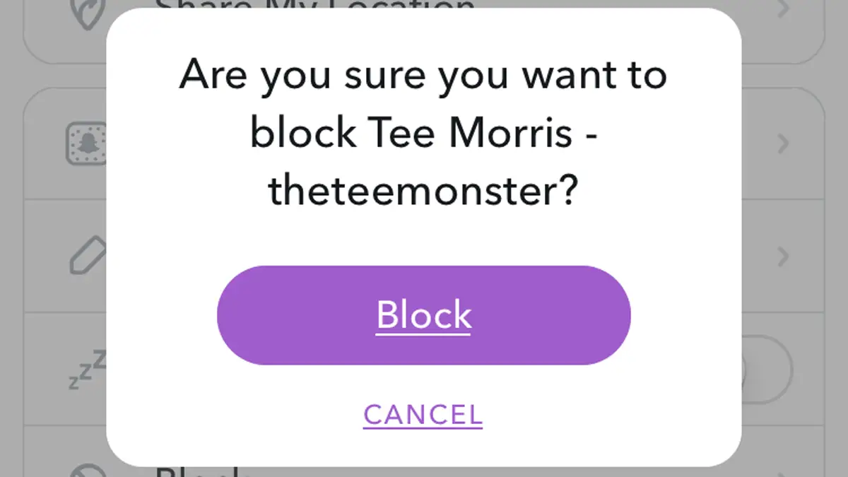 Way to block someone on Snapchat