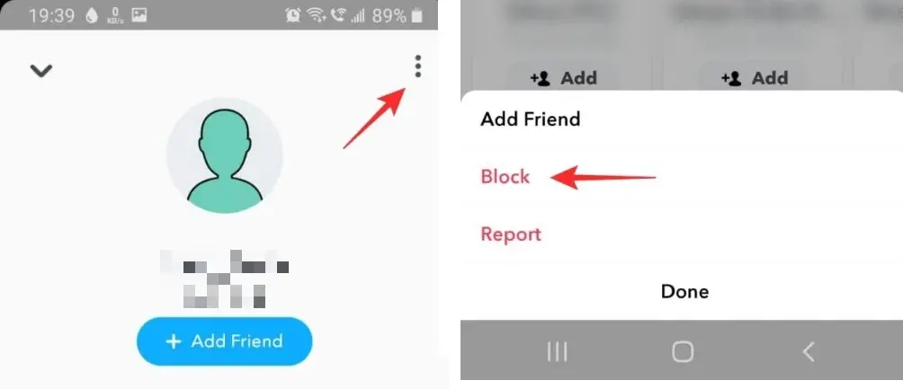 Steps to Block SOmeone on snapchat