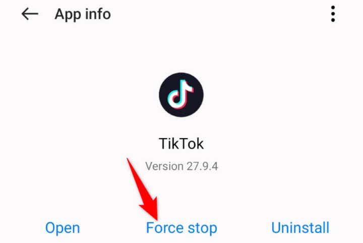 force stop tiktok app