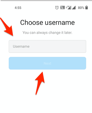 Choose username