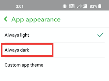 tap always dark on snapchat